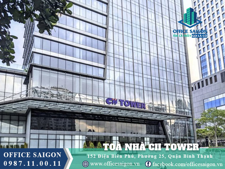 Mặt tiền toà nhà văn phòng cho thuê CII Tower quận Bình Thạnh