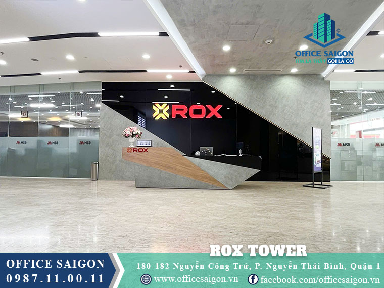 Sảnh lễ tân toà nhà Rox Tower Nguyễn Công Trứ