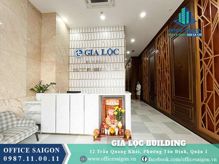 Lễ tân toà nhà Gia Lộc Building Đường Trần Quang Khải Quận 1