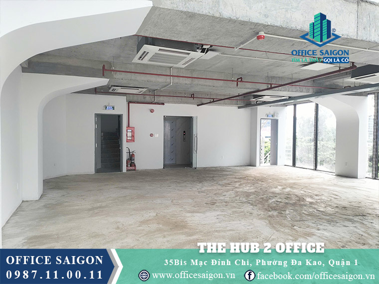 Diện tích cho thuê toà nhà The Hub 2 Office Mạc Đỉnh Chi Quận 1