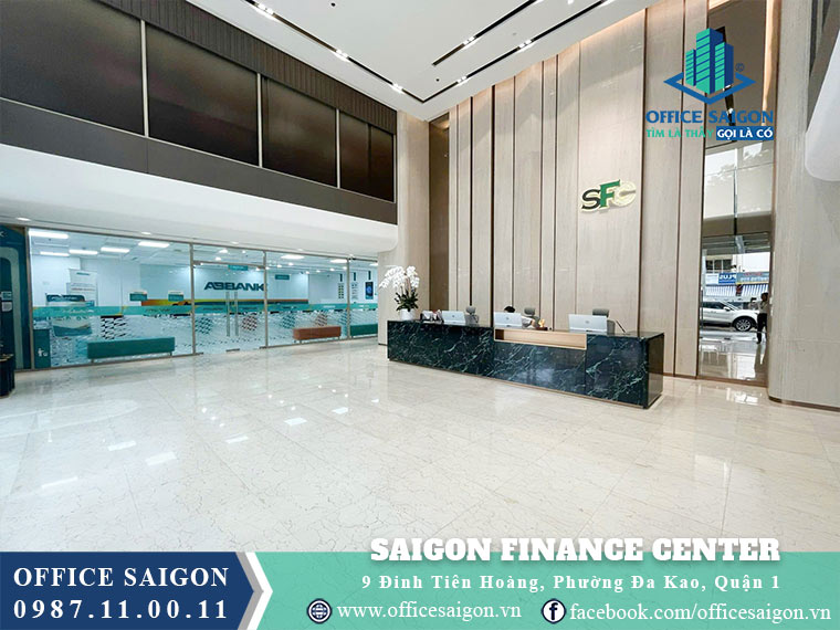 Sảnh lễ tân toà nha Saigon Finance quận 1