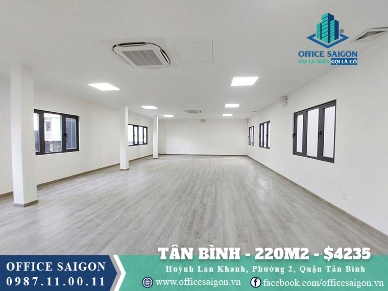 Thuê văn phòng Quận Tân Bình - 220m2 - $4235