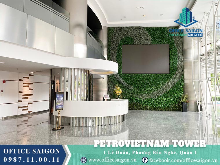 Lễ tân toà nhà Petrovietnam Tower Quận 1