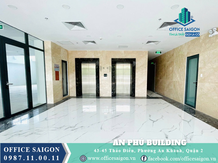 Thang máy tại văn phòng cho thuê An Phú Building Quận 2