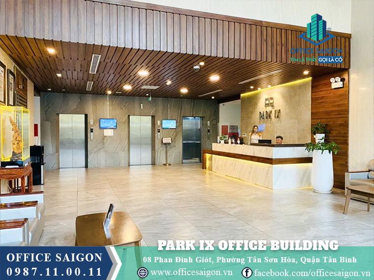 Lễ tân tại văn phòng cho thuê Park IX Building quận Tân Bình