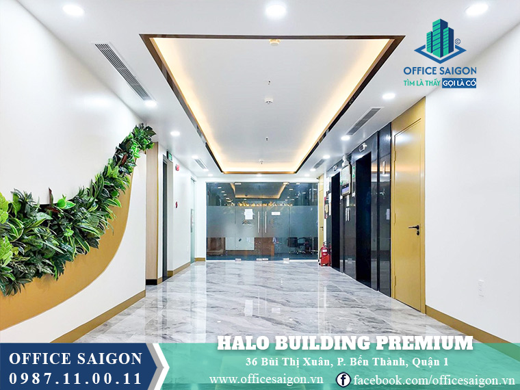 Hành lang thang máy tòa nhà Halo Building Premium