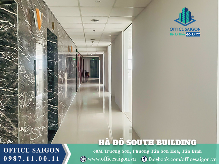 Hành lang thang máy tòa nhà Hà Đô South Building Trường Sơn