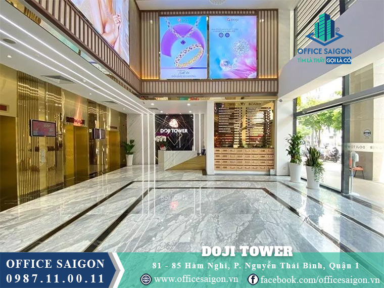 Sảnh lễ tân sang trọng tại văn phòng Doji Tower