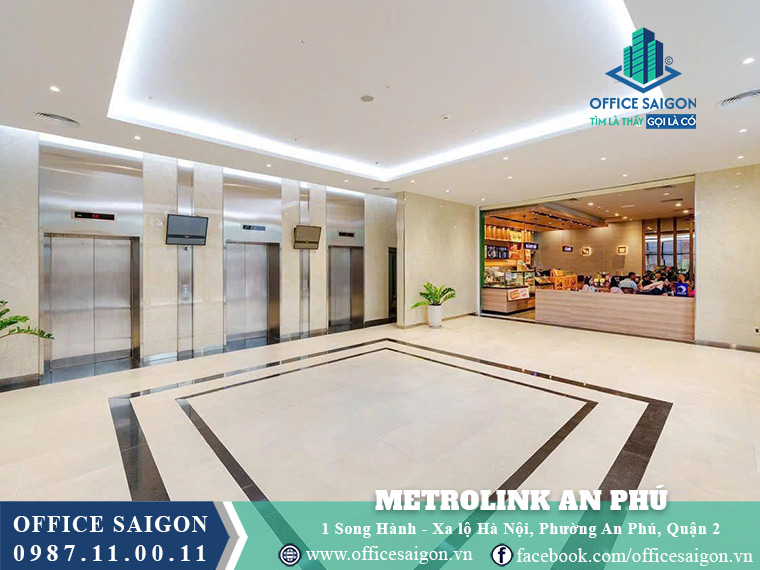 Sảnh lễ tân sang trọng tại văn phòng Metrolink An Phú