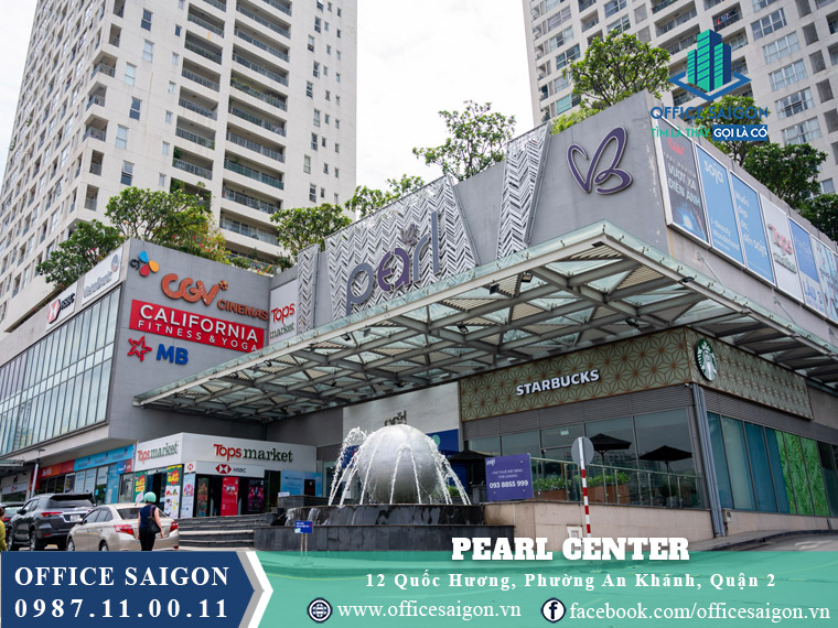 Lối vào toà nhà Pearl Center đường Quốc Hương quận2