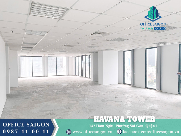 Diện tích cho thuê toà nhà Havana Tower Hàm Nghi