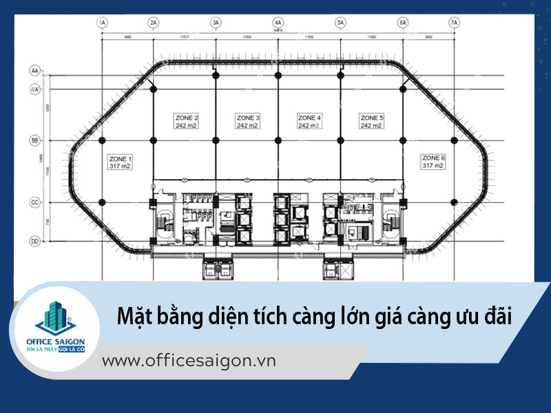 Mặt bằng văn phòng càng lớn thì giá thuê càng được nhiều ưu đãi