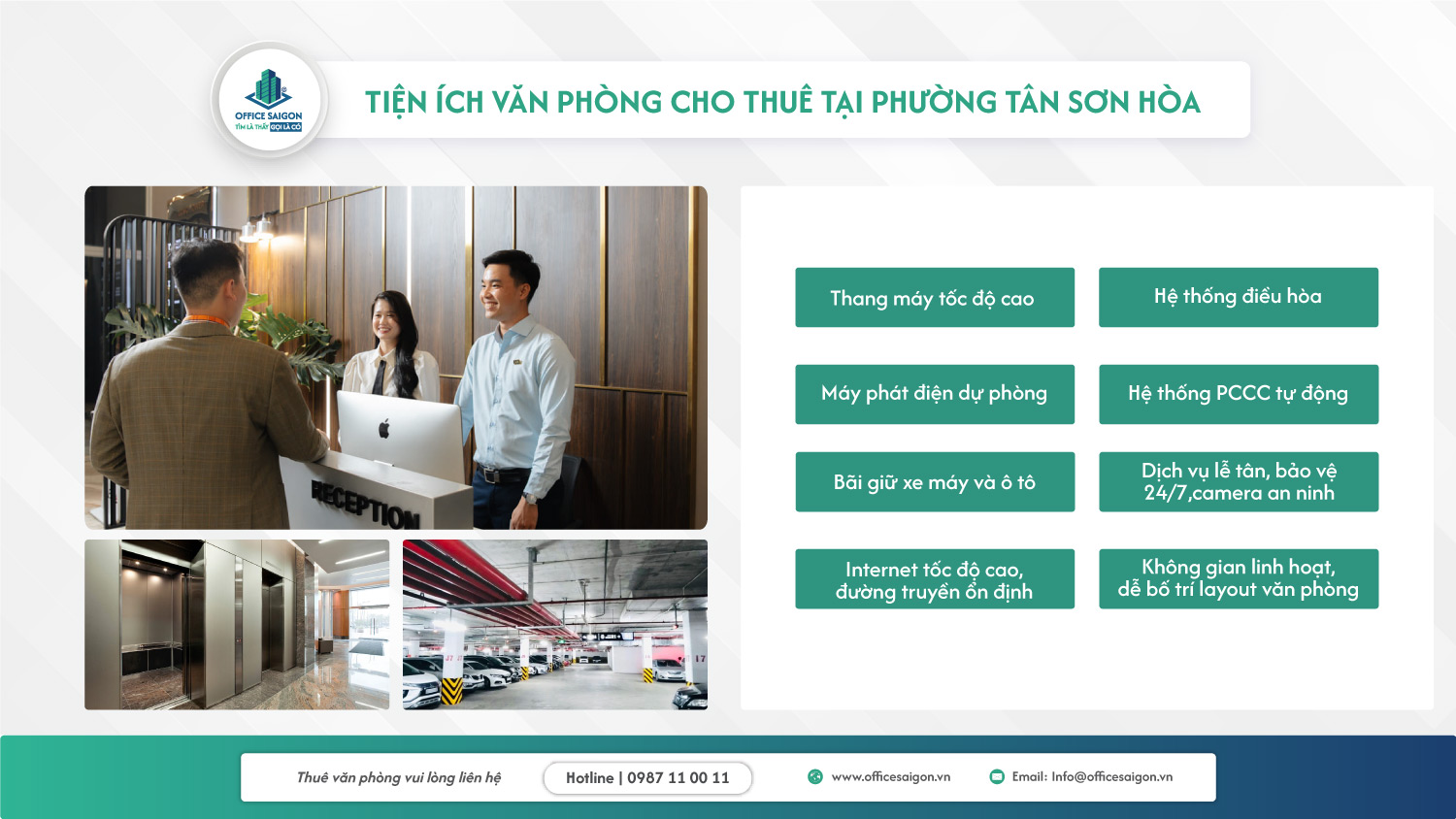 Tiện ích văn phòng cho thuê tại phường Tân Sơn Hòa