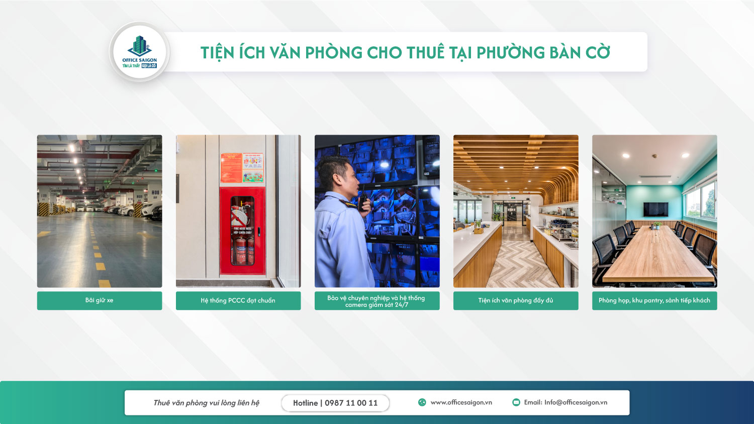 Tiện ích văn phòng cho thuê tại phường Bàn Cờ